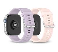Lurmerea 2 Silicone Bands Compatible with Huawei Watch Fit 4 Pro/Fit 4 / Fit 3, Soft and Comfortable Replacement Strap, Waterproof and Breathable, Sport Accessory for Watch, Purple and Pink, Classic