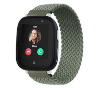 Lurmerea 20mm Nylon Strap Compatible with Xplora X6 Play/Pro/Gen 2, No Snap Design Elastic Soft Replacement Wristband Breathable Waterproof Comfortable for Anio 6/5 Boys Girls, green, 120mm, Classic