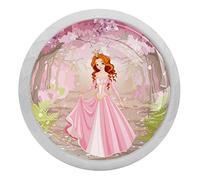 Lurnise Fluorescence Dresser Knobs Drawer Knobs Round Decorative Knobs Door Knobs For Boys Girls 4 Pieces The Princess 3.5x2.8cm