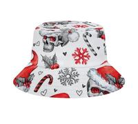 Lurnise Men‘S Sun Hats Skull Pattern Christmas Snowflakes Women's Bucket Hats Fisherman Hat Outdoor Cap Multi