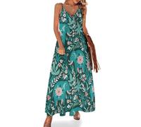 Lurnise Suspender Dress V-Neck Elephants Sleeveless Long Dress for Women