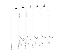 Luroad 5pcs Sea Fishing Pulley Rigs Single Hooks & Double Hooks, Pre Tied Fishing Rigs Hook Sizes 1/0, 2/0, 3/0 for Beach Casting Shore Flounder, Whiting (3/0, 5pcs Double)