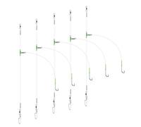 Luroad 5pcs Sea Fishing Rigs, Flapper Rigs Sea Fishing Hook Sizes 1, 2/0 for Beach Casting Shore Fishing Flounder, Whiting, Bass, Plaice (E. 5pcs- 1 hook- size 2/0)