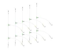 Luroad 5pcs Sea Fishing Rigs, Pre Tie Flapper Rigs Sea Fishing Hook Sizes 1, 2/0 for Beach Casting Shore Fishing Flounder, Whiting, Bass, Plaice