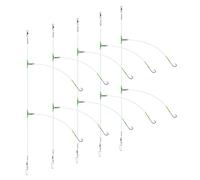 Luroad 5pcs Sea Fishing Rigs, Pre Tie Flapper Rigs Sea Fishing Hook Sizes 1, 2/0 for Beach Casting Shore Fishing Flounder, Whiting, Bass, Plaice