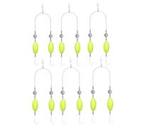 Luroad 6Pcs Double Reverse Fishing Hooks, Size 4, 6, 8, 10 Anti Tangle Fishing Hook Set, Double Hook Reverse Bottom Rig, Snag Resistant Split Hook, Pre Tied Surf Fishing Floats Tackle for Outdoor