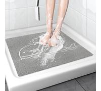 Lurowo Square Shower Mat, 54x54cm Whale Loofah Shower Mat, PVC Non Slip Shower Mat For Inside Shower, Anti Mould, Quick Dry, Washable
