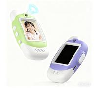 Lurowo Video Walkie Talkies for Kids, 2 packs rechargeable two-way display talk walkie-talkie, with fun voice conversion and HD camera function, suitable for 3-12 years old (Green+Purple)