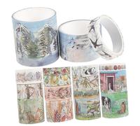Lurrose 1 Box Vintage Washi Tape Multi Function Decorative Craft Tape for Scrapbooking Journals DIY Planners Gift Wrapping Portable for Creative Stationery