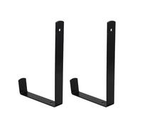 Lurrose 1 Pair Black Iron Flower Pot Hanging Rack with 2 Anchors, Practical Balcony Fence Wall Mounted Planters for Garden and Living Room, Delicate Design with Fine Workmanship