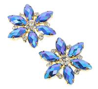 Lurrose 1 Pair Crystal Shoe Buckles Crystal Flower Charming Alloy Multi-functional Decoration for Bags Wedding Shoes Hand-embellished Rhinestones Flower Shape 3 * 3cm