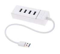 Lurrose 1 PC 4 Hub Cable Ports Network Micro Splitter Multi Adapter Adaptor Powered Wire Compatible 3.0 Splitter White Plastic
