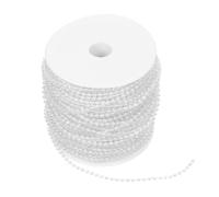 Lurrose 1 Roll Crafts Faux Pearl Beads Garland 50m/3mm Plastic Pearl Bead Roll for Floral Centerpieces Christmas Tree Wedding Party Favors Decorations