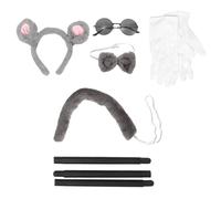 Lurrose 1 Set Rat Theme Costume: Halloween Cosplay Party Accessories Gray