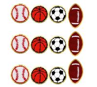 Lurrose 1 Set Sports Iron On Patches: Sports Embroidered Iron On Patches Baseball Basketball Football Soccer DIY Decorative Appliques for Clothing Bags Shoes Hats Easy Sew Heat Press
