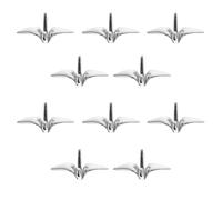 Lurrose 10 Pcs DIY Hair Pin Charms in Paper Crane Shape Silver Copper Material Hair Clip Accessories for Crafting and Embellishing Costumes