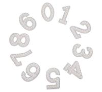 Lurrose 10 Pcs Faux Pearl Rhinestone Iron on Number Patch Soft Cloth Plastic Material Unique Design Fashion Sparkling Eyecatching Appliques for Stage Performances and Weddings