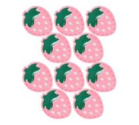 Lurrose 10 Pcs Pink Strawberry Decorative Buttons, Cute Plastic Fruit Sewing Fasteners for Baby Girls Cardigans, 3D Strawberry Bead Buttons for Knitting, Crochet, DIY Crafts & Nursery Clothing Decor