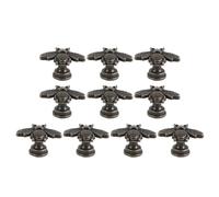Lurrose 10 Pcs Vintage Bee Cabinet Knobs Metal Single Hole Drawer Handles Antique Bronze Finish for Wardrobe Cupboard Doors, Decorative Pulls Suitable for Home Furniture