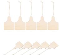 Lurrose 10 Pcs Wooden Tags Unfinished Hanging Tags Beige Wood Simple Delicate Design Lasting Use Without Burrs Xmas Tree Decor DIY Projects Christmas Craft