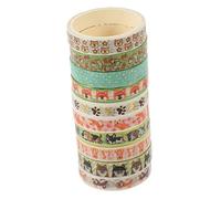Lurrose 10 Rolls Pet Pattern Washi Tape Multi-purpose Japanese Paper Tape for Scrapbooking and Journal Supplies Gold Foil Accents for Cat and Dog Diy Projects
