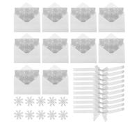 Lurrose 10 Sets Silver Laser Cut Snowflake Wedding Invitation Cards with Envelopes and White Insert, Glitter Pocket Invitation for Winter Bridal Shower and Christmas Party