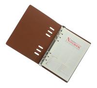 Lurrose 100 Sheets A4 Leather Ring Binder Journal for Women Notebooks with Pu Cover Aluminum Alloy Rings Simple Fashionable Design Excellent Writing Experience Personal Work Organizer