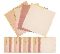 Lurrose 100 Sheets Paper Napkins - Scalloped Cocktail Napkins Disposable Gold Foil Edge Beverage Tableware for Birthday Baby Shower Wedding Party Supplies