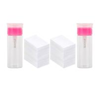 Lurrose 100ml Nail Polish Remover Pump Bottles Set with 652pcs Polish Remover Pads, Plastic Liquid Dispensers for Easy Filling and Practical Manicure Use