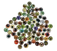 Lurrose 100pcs 20mm Glow in The Dark Glass Animal Eye Cabochons for DIY Jewelry Making, Luminous Gem Patches Craft Supplies for Handmade Accessories