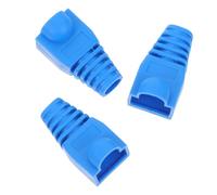 Lurrose 100pcs Blue Rj45 Ethernet Cable Protector Boots Cover, Cat5 Cat6 Network Plug Connector Cap, Plastic Network Cable Cover for Lan, Router, Modem Protection