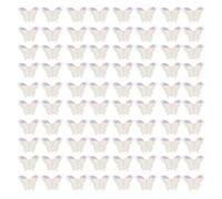 Lurrose 100pcs Butterfly Nail Charms: Iridescent 3D Butterflies Gems Decorations - Mini Plastic Nail Embellishments for Women Ladies DIY Fairy Style Manicure