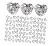 Lurrose 100pcs Clear Heart Shaped Two Hole Sewing Buttons for DIY Crafts Decorative Embellishments for Clothes Shirts Dresses