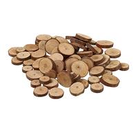 Lurrose 100pcs DIY Wood Slices 1.5-3cm Unfinished Wooden Circles with Fine Polishing on Both Sides for Wedding Decorative Ideas and Craft Projects
