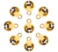 Lurrose 100Pcs Mini Open Jingle Bells Small Bells for Crafting DIY Bracelet Beads with Loud Sound Gold Tone for Christmas Decoration Halloween Jewelry Making