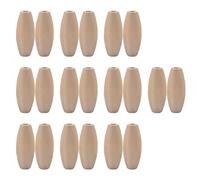 Lurrose 100pcs Oval Wooden Beads 29x12mm DIY Loose Charms for Jewelry Making Hanging Craft Decorations Wood Bead Spacer for Creative Woodcraft Projects