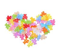 Lurrose 100pcs Plastic Bear-Shaped Flatback Buttons for Sewing Crafts, Cute Cartoon Decorative Buttons, Versatile and Easy to Sew, for Clothing and Handmade Accessories