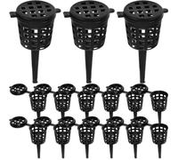 Lurrose 100pcs Plastic Fertilizer Baskets with Lid for Granular Fertilizer Use Slow Release Basket Not Easy to Burn Root for Home Plants and Pot Plants Gardening Accessories
