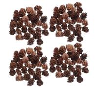 Lurrose 100pcs Rustic Coffee Pine Cones for Decorating in Pine Cone Shape, Handcrafted Versatile Usage Pinecones for DIY Crafts and Xmas Seasonal Decorations