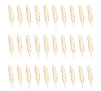 Lurrose 100pcs Wooden Feather Decorations with Hanging Rope for DIY Crafts and Party Hanging Decorations, Natural Blank Drawing Wood Slices for Custom Painting and Home Décor