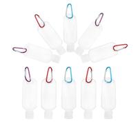 Lurrose 10pcs 50ml Refillable Travel Lotion Bottles with Leakproof Press Squeeze, Plastic Flip Cap Containers with Hook for Toiletries and Liquid Storage Random Color