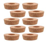 Lurrose 10Pcs 6.5Cm Cork Lids with Center Hole for Hydroponic Vase Plant Cork Stoppers Glass Planter Caps Suitable for DIY Herb Garden Jars and Hyacinth Bulb Vases