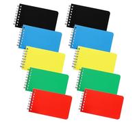 Lurrose 10Pcs A7 Lined Mini Spiral Notebooks 3 X 5 Inch Pocket Notepads Wire Bound Memo Pads Bulk Set for Students Office School Daily Notes in Red Green Blue Black Yellow