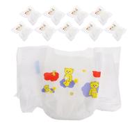 Lurrose 10pcs Baby Doll Diapers: Mini Diapers Reusable Baby Doll Accessories - Realistic Small Nappies Props for Pretend Play and Kids Role Playing