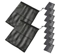 Lurrose 10Pcs Black Mesh Drawstring Bags Multi-Functional Tear-Resistant Polyester Net Storage for Sport Swimming Laundry Gym Travel