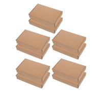 Lurrose 10pcs Brown Paper Shipping Box with Three-layer Structure, Square Shape for Easy to Store and Withstand Handling, for Ecommerce and Storage Packaging