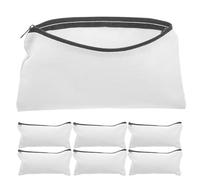 Lurrose 10pcs Canvas Pen Pouch Set Zipper, Portable Large Capacity Pencil Storage Bags and Handheld Cosmetic Makeup Organizer for School, Travel, DIY Craft, 21x12cm Random Color