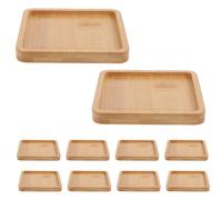 Lurrose 10pcs Craft Coaster Base Mosaic Coaster Base Square Bamboo Heat Resistant Robust Quality Decorative DIY Plant Pot for Decorative Craft