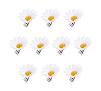 Lurrose 10pcs Daisy Hair Clips Cute Small Flower Hair Barrettes Braid Accessory Hair Pins for Ladies Girls