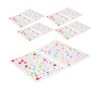 Lurrose 10pcs DIY Face Stickers Gems Set - 5 Ice 5 Solid Color Rhinestone Stick-on Face Jewels for Festival Makeup, Party Decoration, and Performance